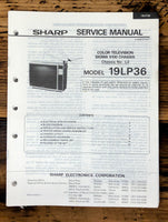 Sharp 19LP36 TV / Television Service Manual *Original*