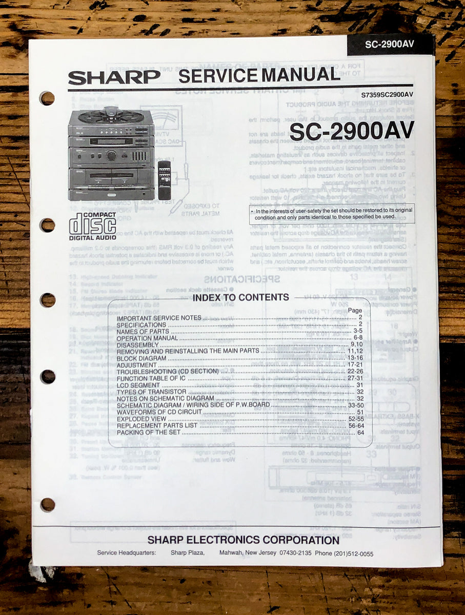 Stereo Service Manual *Original* – Vintage Audio Store - Vintage ...