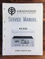 Kenwood KX-830 Cassette  Service Manual *Original*