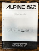 Alpine Model 3527 Power Amplifier  Service Manual *Original*