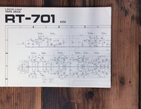 Pioneer RT-701 KCU Reel to Reel Large Fold Out Schematic Sheet *Original* #1