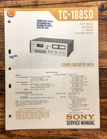 Sony TC-188SD Cassette  Service Manual *Original*