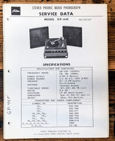 Toshiba GP-44F Radio Phono Service Manual *Original*