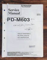 Pioneer PD-M603 CD Player 1 Service Manual *Original*