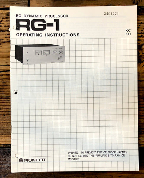 Pioneer RG-1 Dynamic Processor Owner / User Manual *Original*