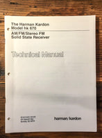 Harman Kardon HK670 HK 670  Service Manual *Original*