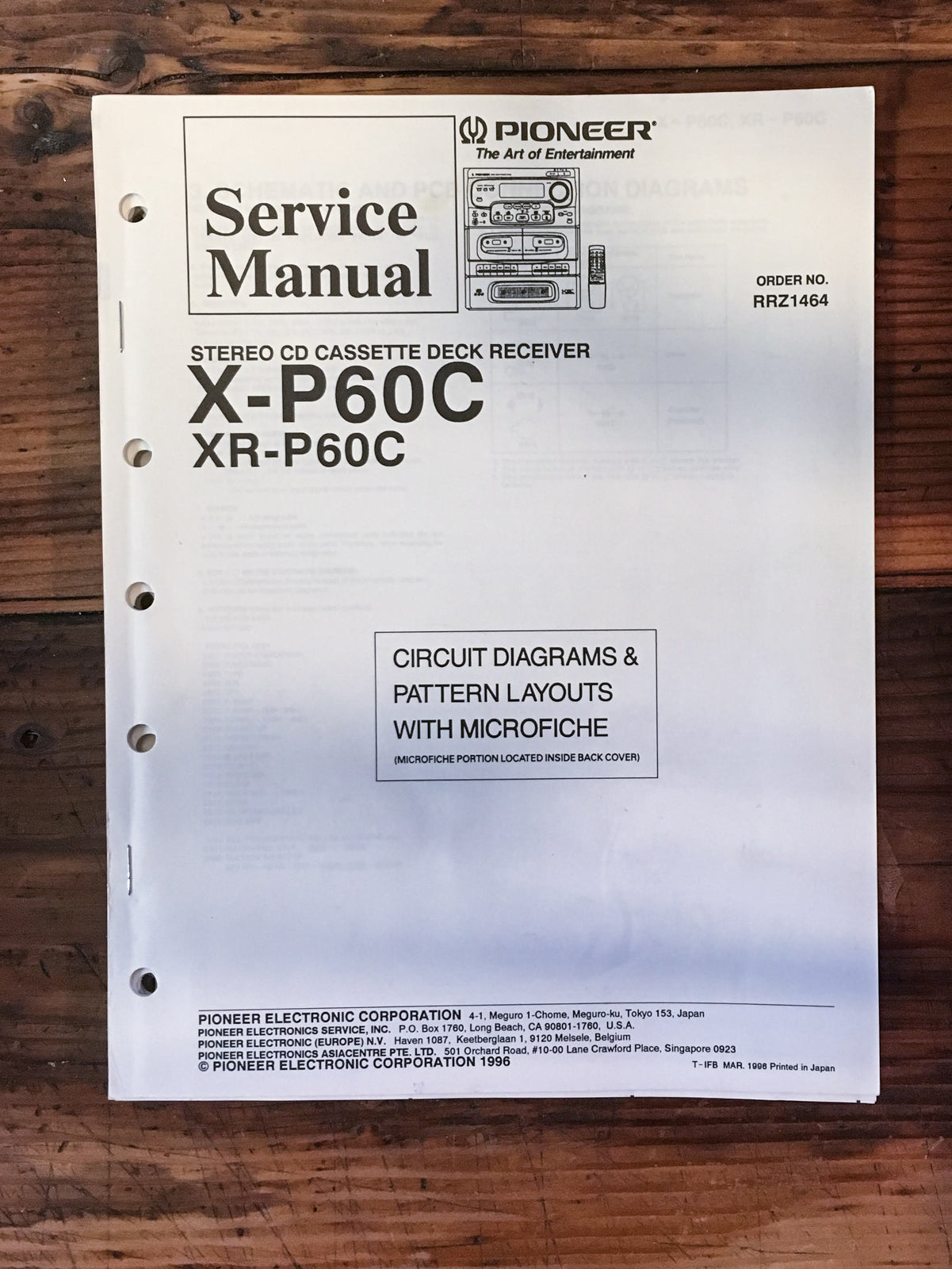 Pioneer X-P60C XR-P60C  Service Manual *Original*