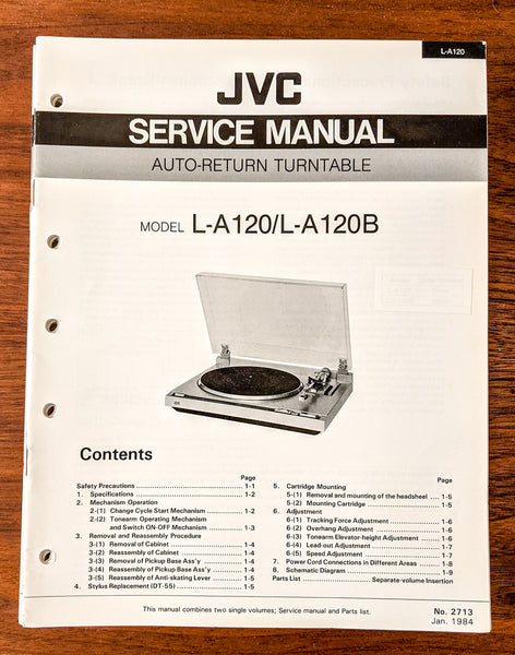 JVC L-A120 L-A120B Record Player / Turntable Service Manual *Original*
