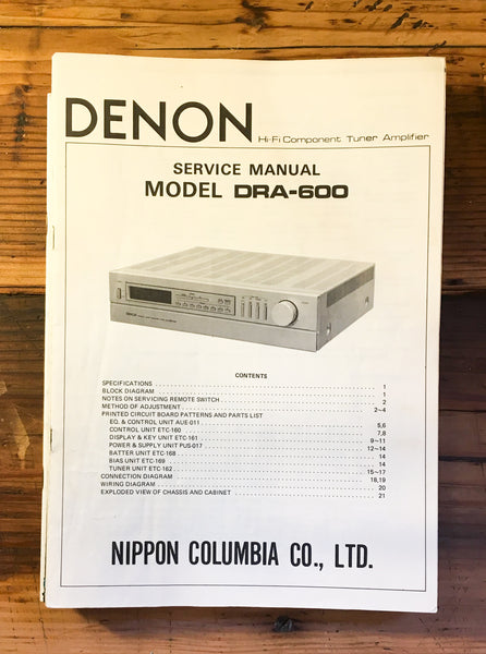 Denon DRA-600 Receiver Service Manual *Original*