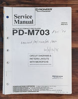 Pioneer PD-M703 CD Player 1 Service Manual *Original*