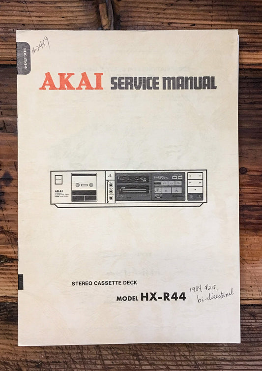 Akai HX-R44 Cassette  Service Manual *Original*
