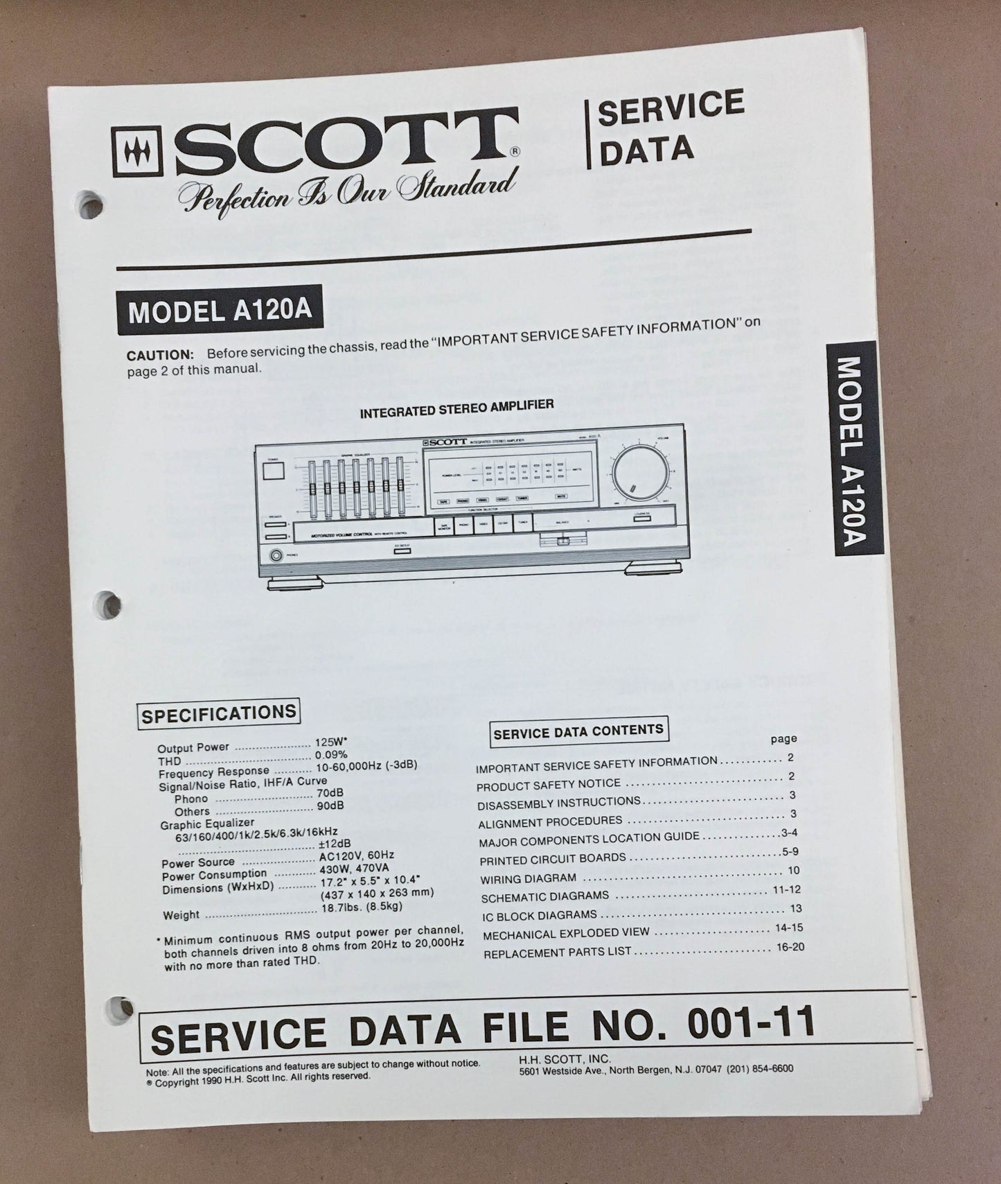 Scott A120A Amplifier  Service Manual *Original*