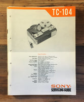 Sony TC-104 Tape Player Service Manual *Original*