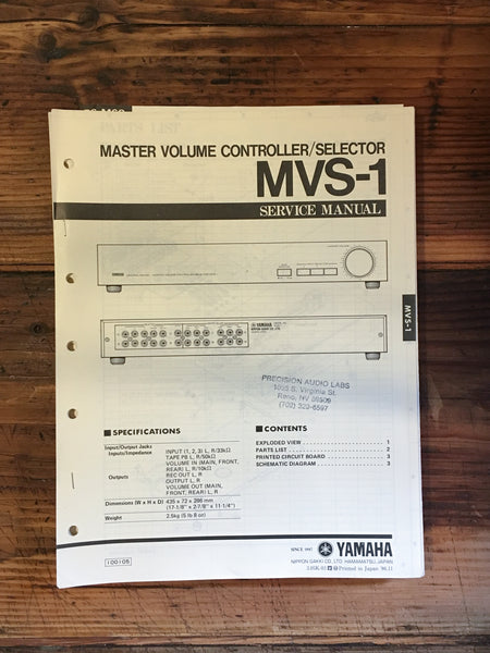 Yamaha MVS-1 Voume Controller Service Manual *Original*