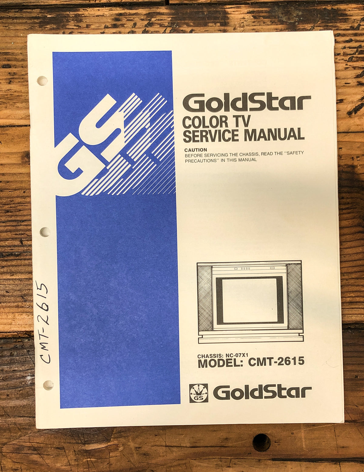 LG Goldstar CMT-2615 Color TV  Service Manual *Original*