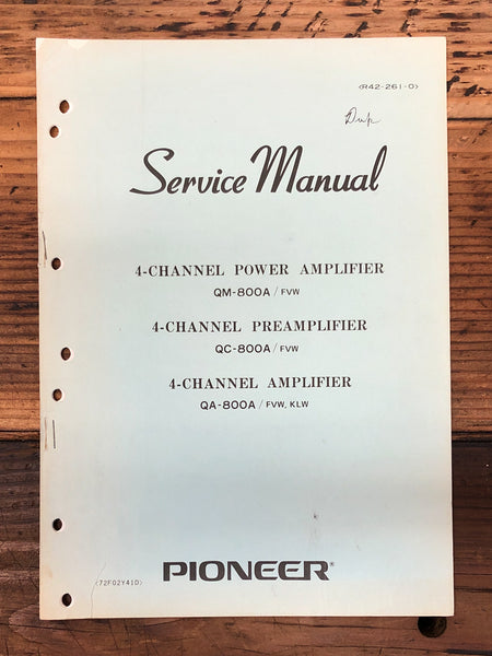 Pioneer QM-800A QC-800A QA-800A Stereo  Service Manual *Original*