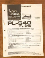 Pioneer PL-S40 PL-640 Turntable / Record Player  Service Manual *Original* #2