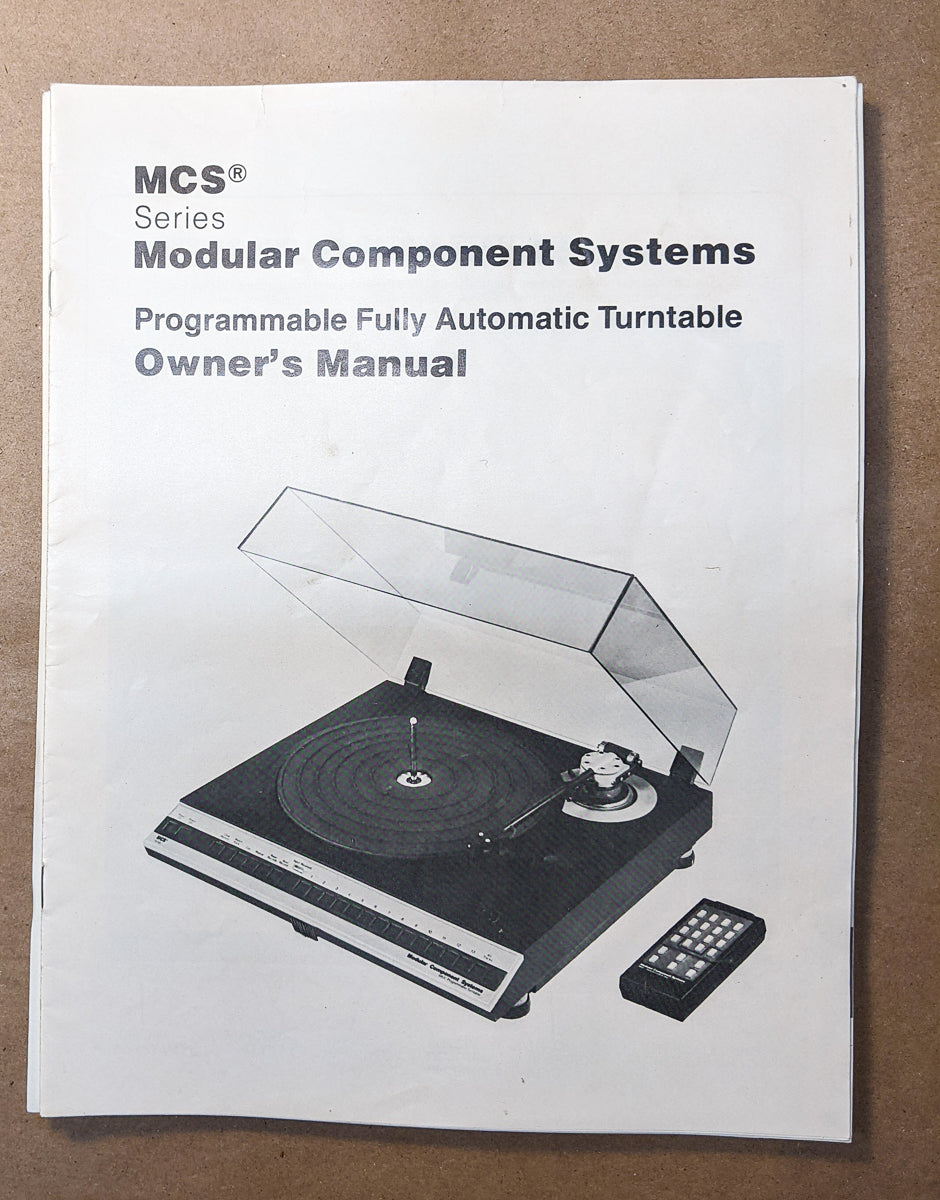 Mcs Led Digital Turntable MCS Programmable Automatic Turntable Owners Manual *Original* – Vintage ...