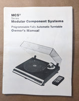 MCS  Programmable Automatic Turntable  Owners Manual *Original*