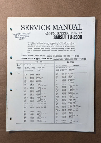 *Original* Sansui TU-3900 Tuner Service Manual