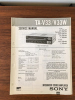 Sony TA-V33 TA-V33W Amplifier Service Manual *Original*