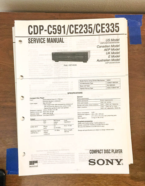 Sony CDP-C591 CE235 CE335 CD Player Service Manual *Original*