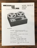 Sony Model 263-D 263-E Tape Recorder Service Manual *Original*