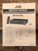 JVC HR-S4700U VCR  Service Manual *Original* #2