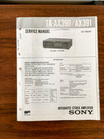 Sony TA-AX390 TA-AX391 Amplifier Service Manual *Original*