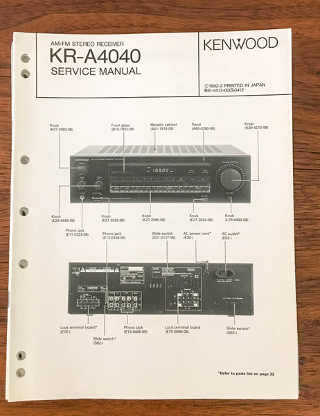 Kenwood KR-A4040 Receiver Service Manual *Original*