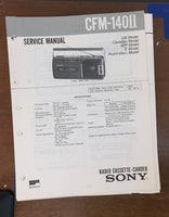 Sony CFM-140 II 2 Radio Cassette Recorder Service Manual *Original*