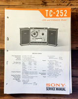Sony TC-252 Reel to Reel Service Manual *Original*