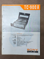 Sony TC-900A Tape Player Service Manual *Original*