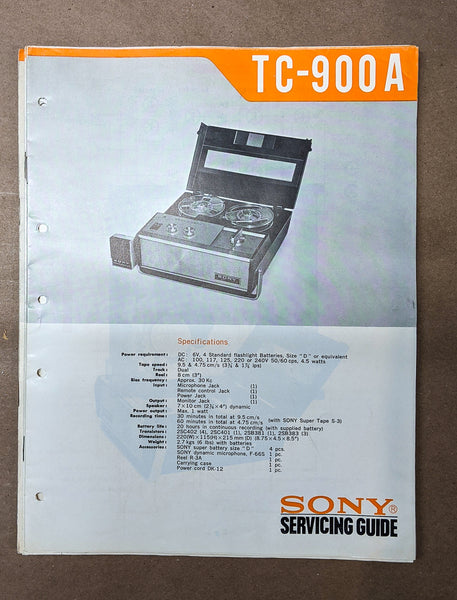 Sony TC-900A Tape Player Service Manual *Original*