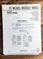 Sony TC-WE405 -WR350Z -WR661 Cassette  Service Manual Supplement *Original*