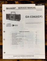 Sharp GX-CD62 Boombox / Radio Service Manual *Original*
