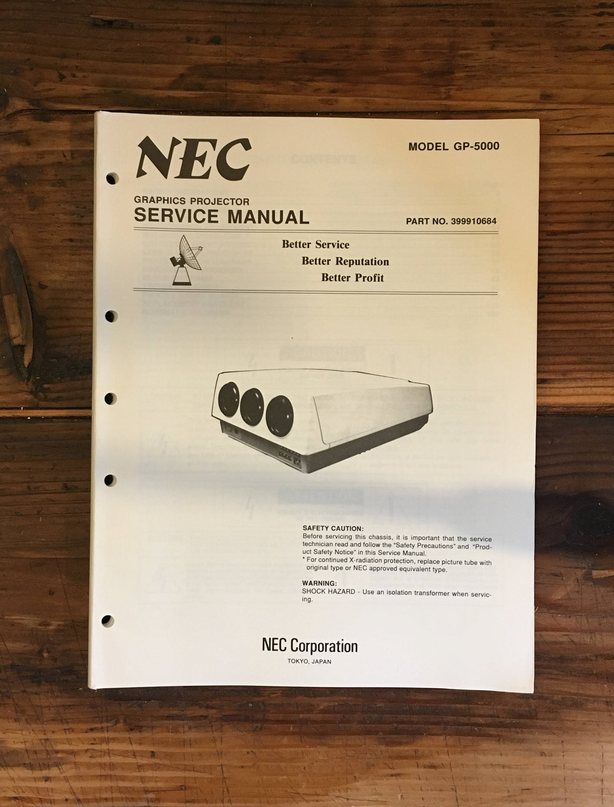 NEC GP-5000 Projector Service Manual *Original*