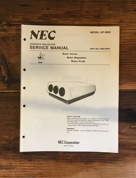NEC GP-5000 Projector Service Manual *Original*