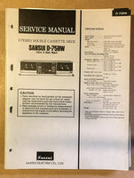 Sansui D-75BW Cassette / Tape Player Service Manual *Original*