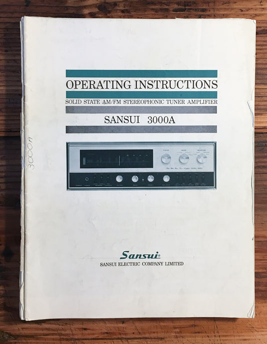 Sansui Model 3000A Receiver  Service Manual *Original* #2