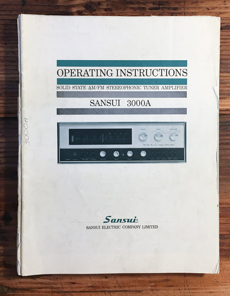 Sansui Model 3000A Receiver  Service Manual *Original* #2