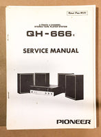 Pioneer QH-666 8 Track Stereo  Service Manual *Original*