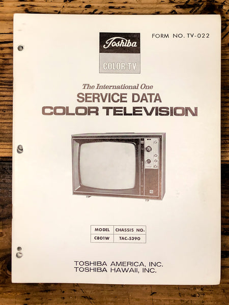 Toshiba C801W TAC-5390 TV / Television Service Manual *Original*
