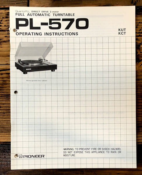 Pioneer PL-570 Record Player / Turntable Owner / User Manual *Original*