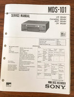 Sony MDS-101 Mini Disc Recorder Service Manual *Original*