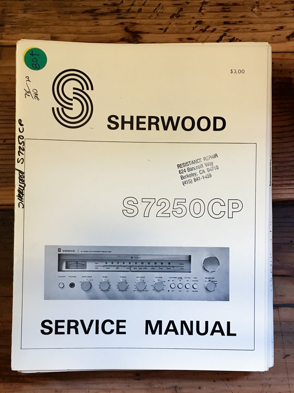 Sherwood S7450CP 7450 CP Receiver Service Manual *Original*