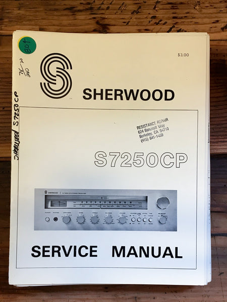Sherwood S7450CP 7450 CP Receiver Service Manual *Original*