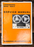 Tandberg 4000X Tape Recorder  Service Manual *Original*