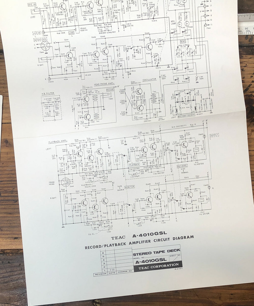 Reel to Reel Large Fold Out Schematic *Original* – Vintage Audio Store ...