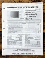 Sharp 13J-S100 S-180 CL27S10 27S18 TV Service Manual *Original*